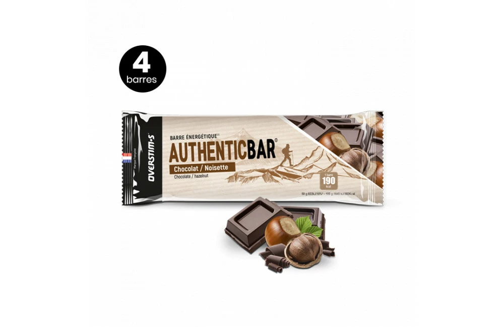 OVERSTIMS Authentic Bar Pack 4 Barres Chocolat / Noisettes 3 OVERSTIMS Authentic Bar Pack 4 Barres Chocolat / Noisettes