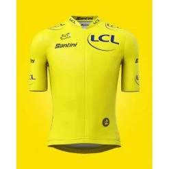 SANTINI Maillot Vélo Manches Courtes Tour De France 2022 Replica Leader - Jaune