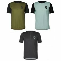 SCOTT Maillot VTT Manches Courtes Homme TRAIL VERTIC ZIP 2023