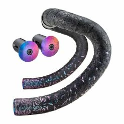 SUPACAZ Ruban De Guidon Super Sticky Kush Star Fade Oil Slick - Bouchons Oil Slick