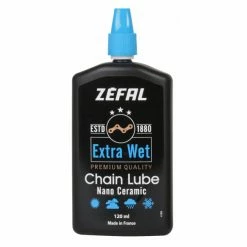 ZEFAL Lubrifiant Céramique Extra Wet Lube Pour Chaîne - Toutes Conditions - 120 Ml